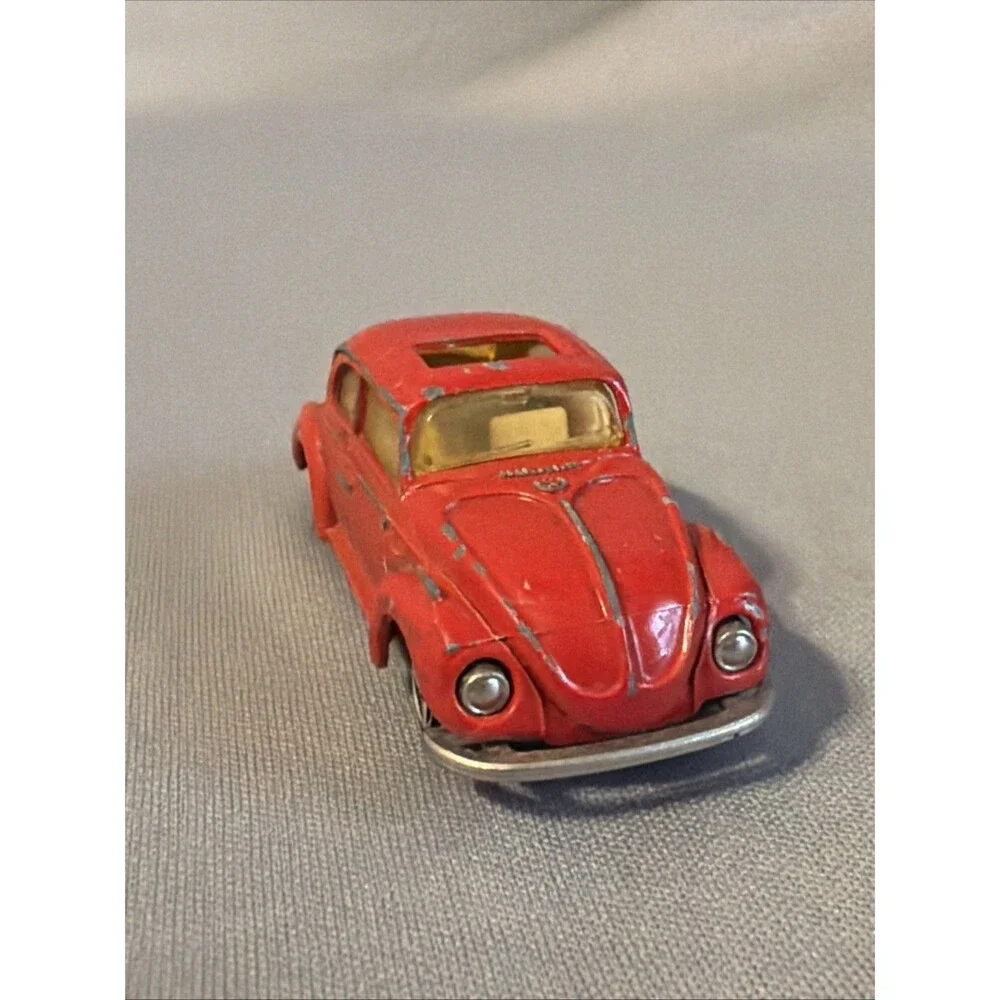 Majorette Vintage No202 VW Volkswagen Beetle 1302 Red Made France Majorette